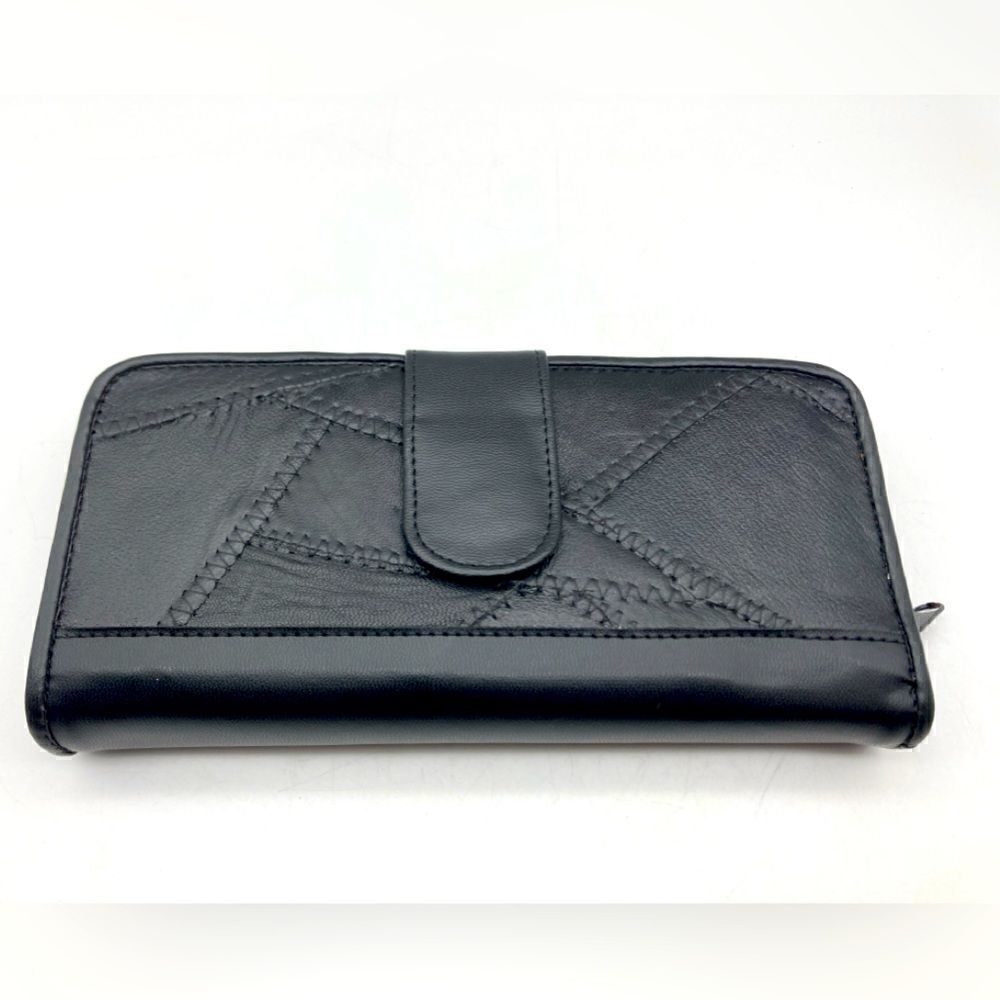 Jobar Lambskin Black Patch Multifunctional Wallet/Clutch Like New